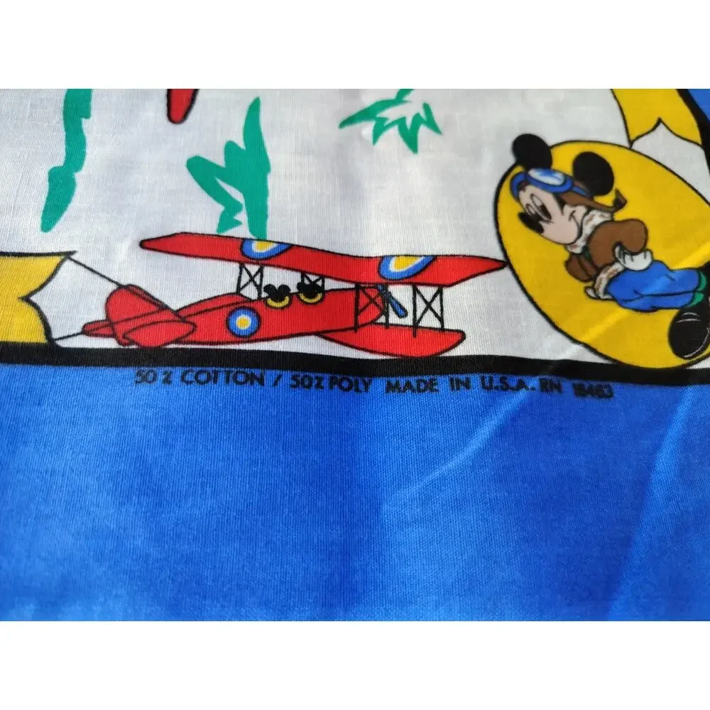 Disney Mickey Mouse Aviation Airplanes Fabric Panel Pillow 24
